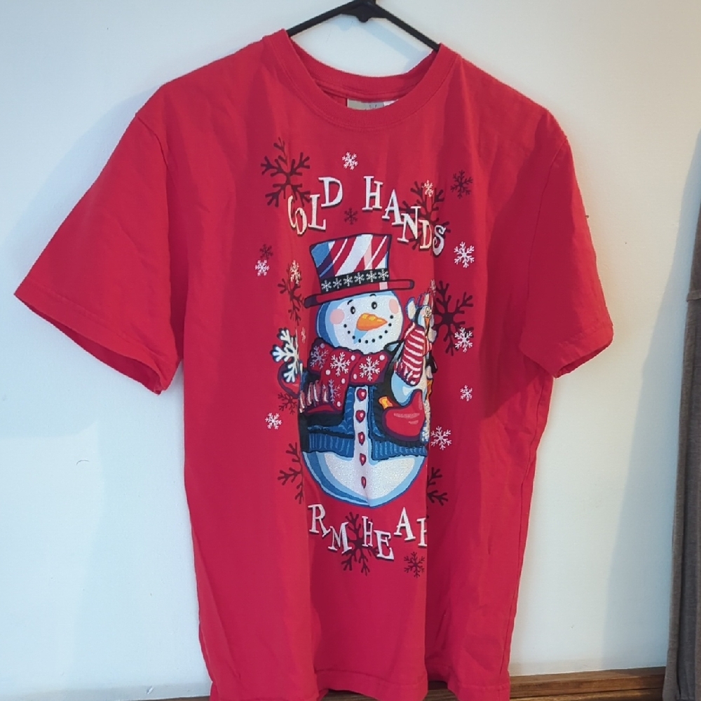 Red Snowman  T-Shirt Size 1X